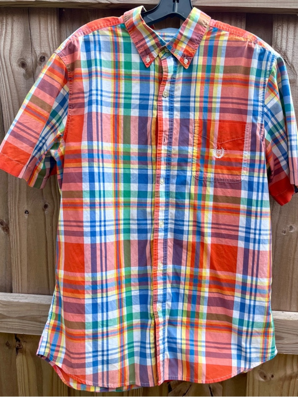 Men’s Chaps Ralph Lauren Short-Sleeve Plaid Button-Down Shirt Large